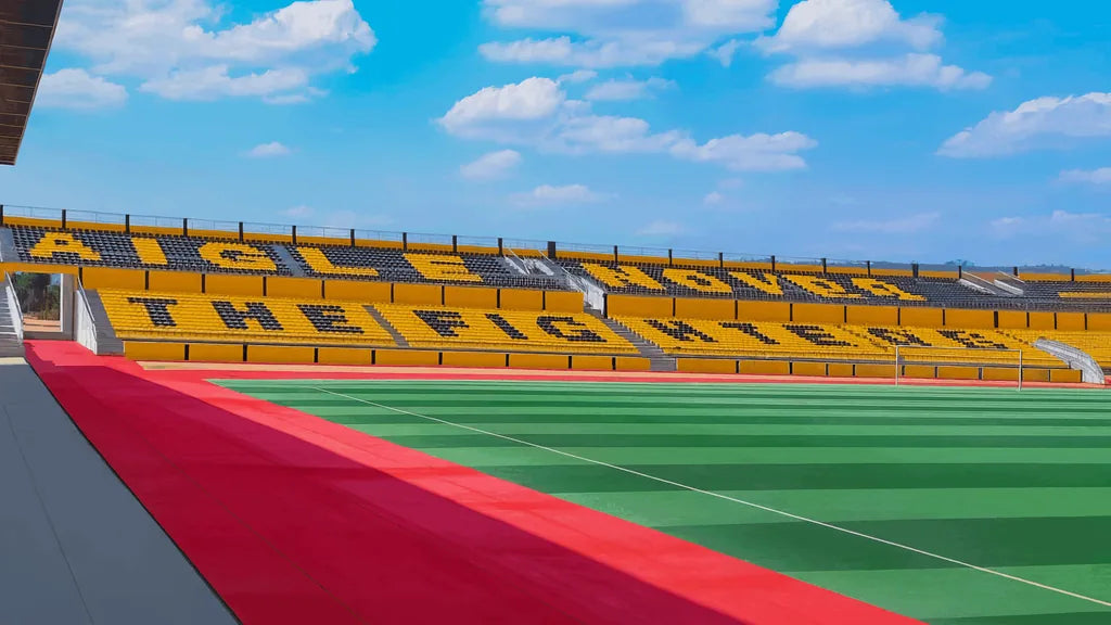 Stadium seating in Burenda, Africa